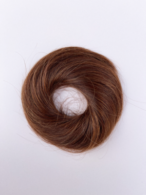 Golden blonde hair bun