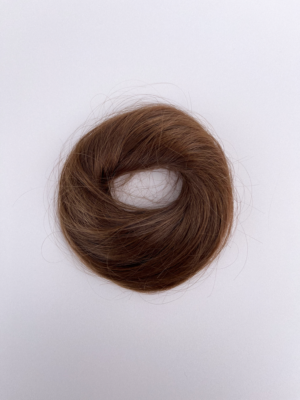 Dark blonde hair bun donut