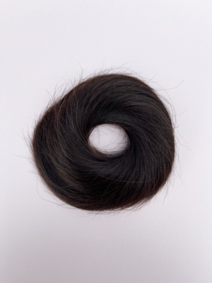 Dark brown hair bun