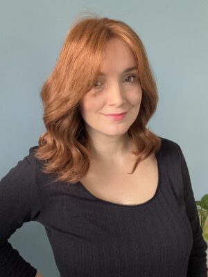 Red wig made from natural hair for alopecia, hair loss, fine and thinning hair.