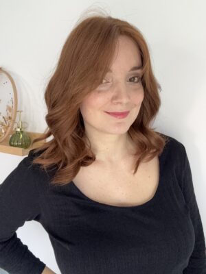 Red wig made from natural hair for alopecia, hair loss, fine and thinning hair.