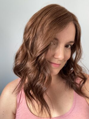 hair Dark Katehair topper for fine, thinning hair or androgenetic alopecia. Natural hair solution for fine partings.