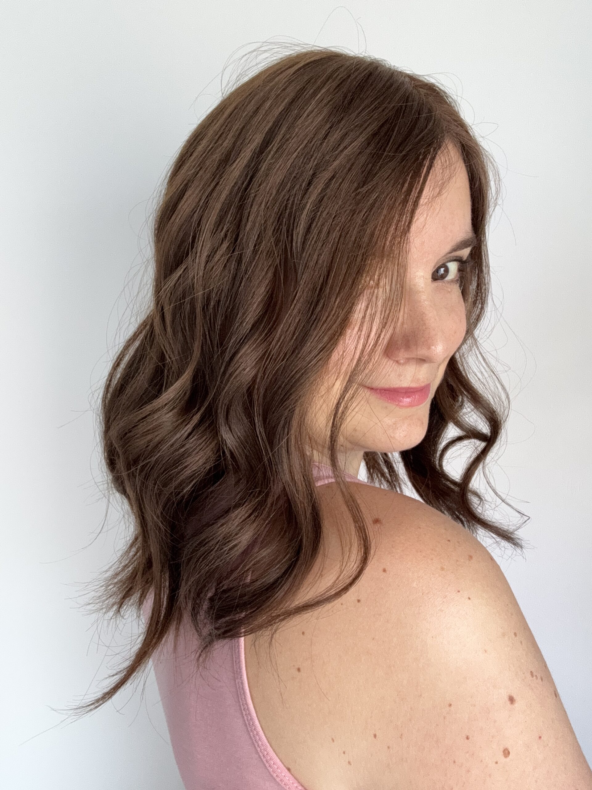 hair Dark Katehair topper for fine, thinning hair or androgenetic alopecia. Natural hair solution for fine partings.