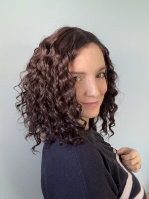 Dark brown hair topper  for alopecia and hair loss. A solution for thinning hair.