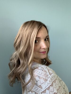 Lighthair topper  with highlights made from natural hair. A solution for alopecia, hair loss, thinning hair, or sparse hair.