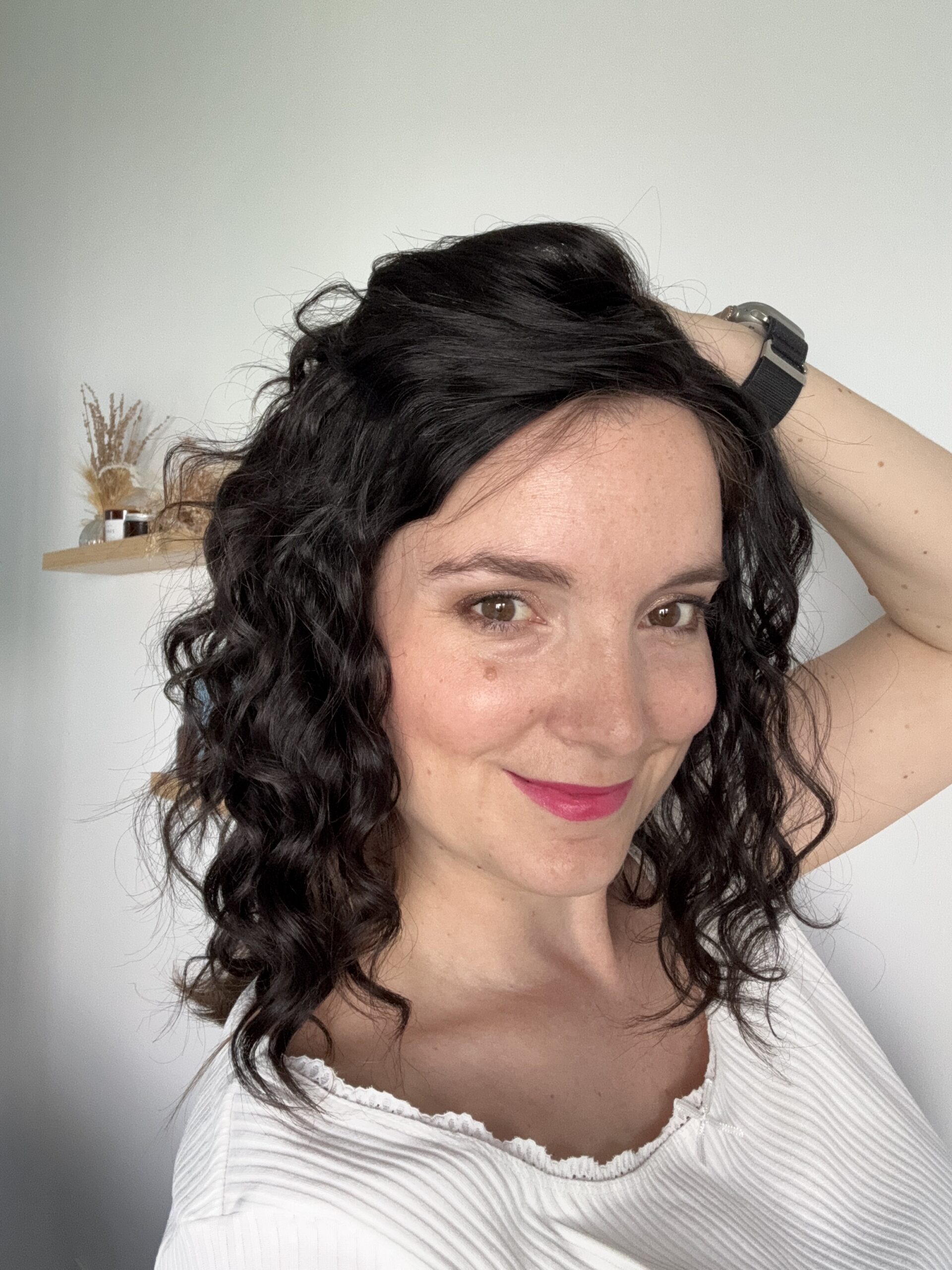 Darkhair curlyhair topper made from natural hair. Ideal for alopecia, fine and thinning hair, or lack of density.